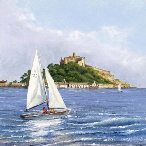 Print St Michael's Mount and Boat