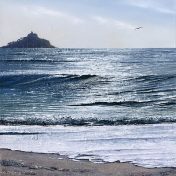 LE682 Sea Like Cream - a detailed print of St Michael's Mount by artist Nicholas Smith