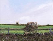 LE729 Over the Hedge - a detailed landscape print by artist Nicholas Smith