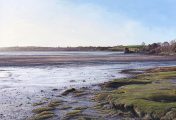 LE820 Winter Morning, Porthilly Beach, Rock - a detailed print of Porthilly Beach in Cornwall by artist Nicholas Smith